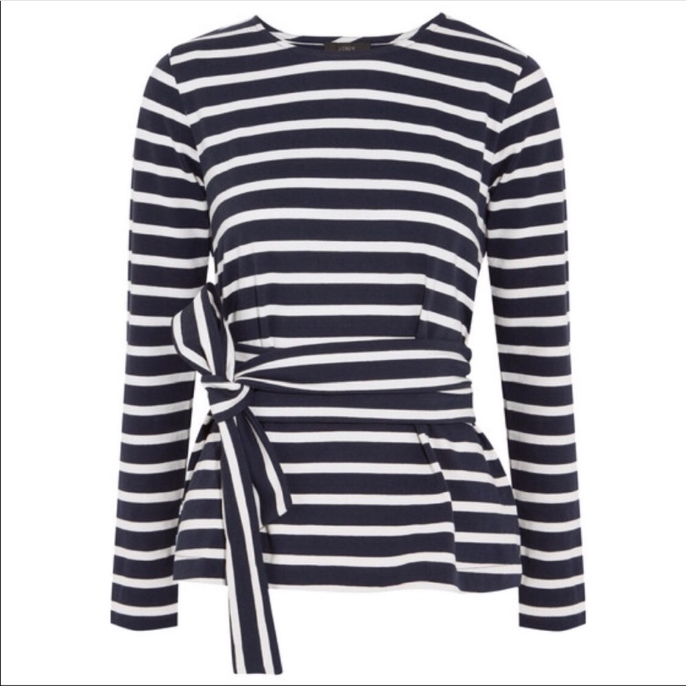 NWT J. Crew Striped Tie Waist Top - Retail $53